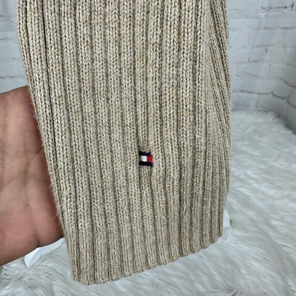 Tommy Hilfiger Women’s Tan Y2K Ribbed Crew Neck Long Sleeve Knit Sweater L/C47 - Picture 5 of 11